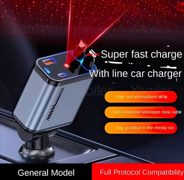 C6 4 In 1 Multi Functional Car Charger Fast Charging