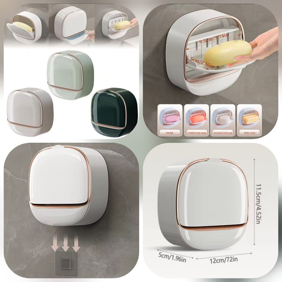 1PC Soap Box Wall Mounted Light Luxury Soap Holder Punch
