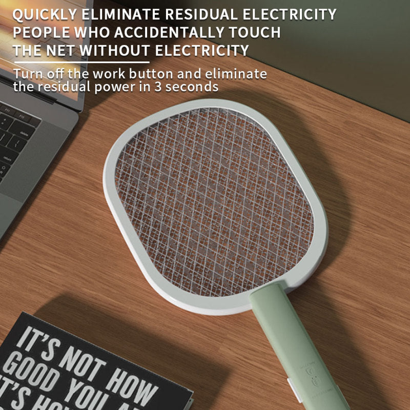 Rechargeable Electric Mosquito Killer Racket 2 In 1 LED Flash Light (Random Color)