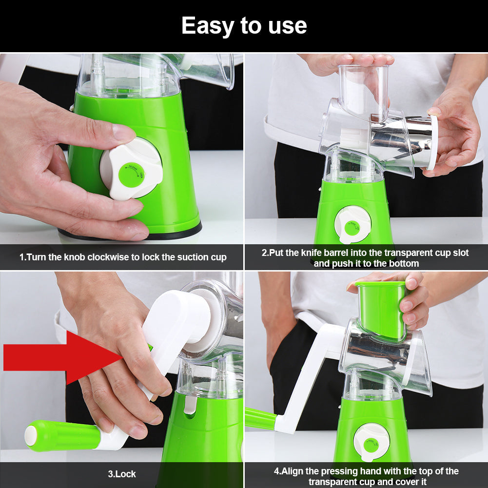 Manual Vegetable Drum cutter Slicer Multifunctional Round Slicer