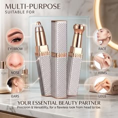Portable Precision Electric Eyebrow Trimmer with Built-in LED Light
